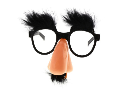 Glasses with nose - black