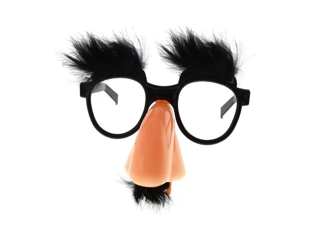Glasses with nose - black