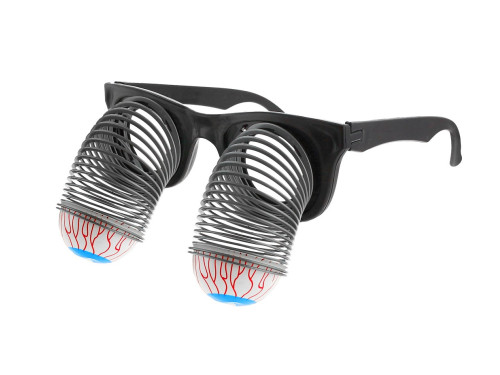 Glasses with falling eyes - black