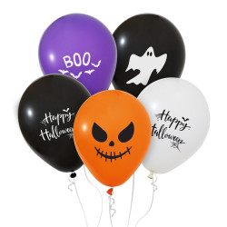 Balony lateksowe Happy Halloween - 30 cm, 5 szt.