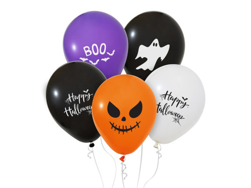 Latex balloons Happy Halloween - 30 cm, 5 pcs.