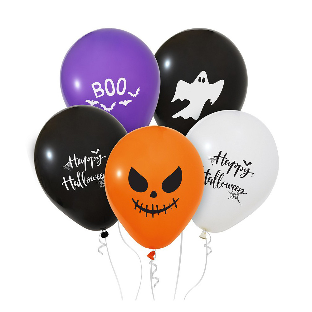 Balony lateksowe Happy Halloween - 30 cm, 5 szt.