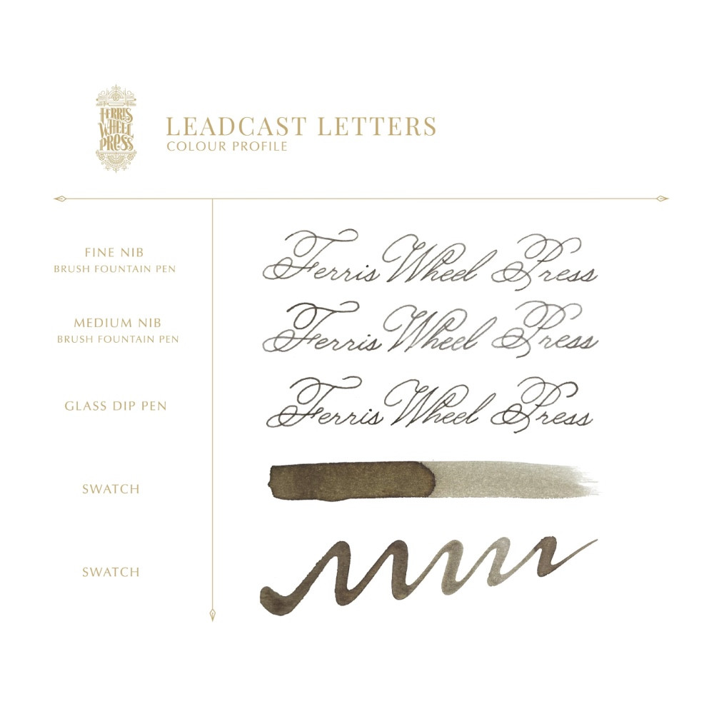 Calligraphy ink - Ferris Wheel Press - Leadcast Letters, 38 ml