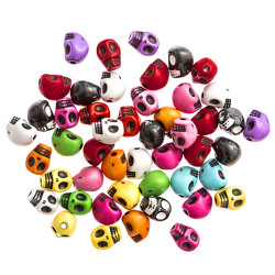 Halloween Skull beads - DpCraft - multicolor, 48 pcs.