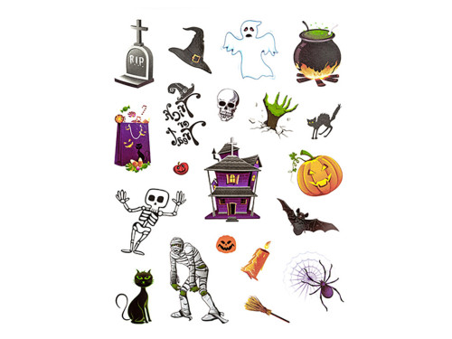 Washable Halloween tattoos - DpCraft - multicolor, 23 pcs.