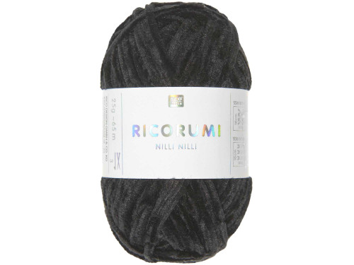 Włóczka szenilowa Ricorumi Nilli Nilli - Rico Design - Black, 25 g