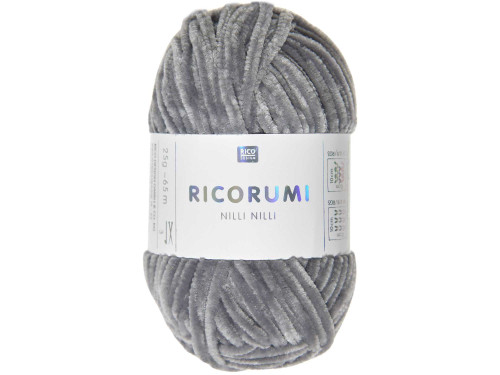 Ricorumi Nilli Nilli chenille yarn - Rico Design - Grey, 25 g