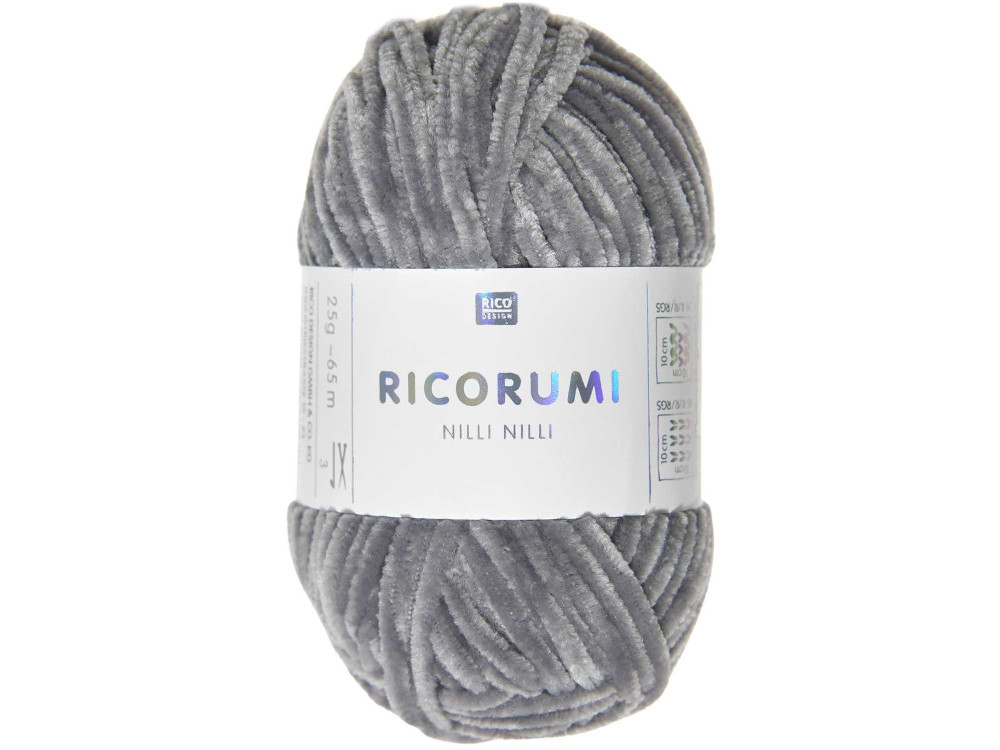 Ricorumi Nilli Nilli chenille yarn - Rico Design - Grey, 25 g
