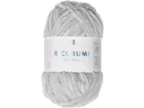 Włóczka szenilowa Ricorumi Nilli Nilli - Rico Design - Silver, 25 g