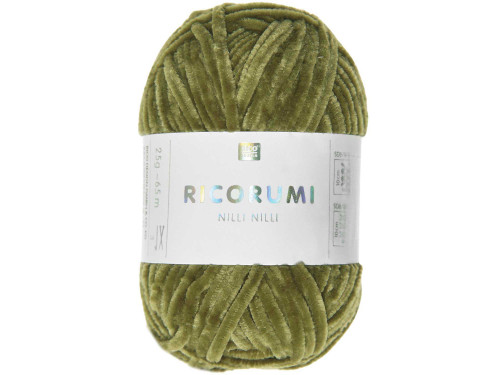 Ricorumi Nilli Nilli chenille yarn - Rico Design - Olive, 25 g