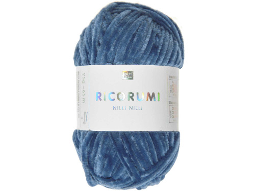 Ricorumi Nilli Nilli chenille yarn - Rico Design - Blue, 25 g