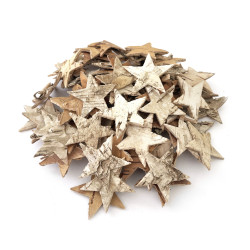 Set of wooden stars - 3,8 cm, 72 pcs.