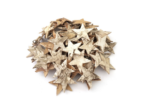 Set of wooden stars - 3,8 cm, 72 pcs.