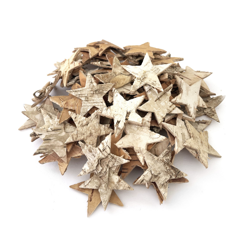Set of wooden stars - 3,8 cm, 72 pcs.