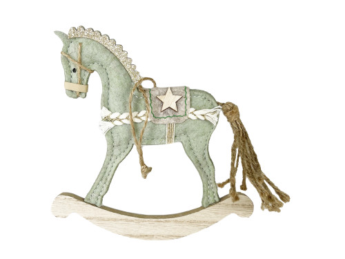 Rocking horse pendants - light green, 15 x 16 cm