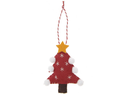 Felt pendant Christmas tree - Rico Design - red, 9 x 2 x 7 cm