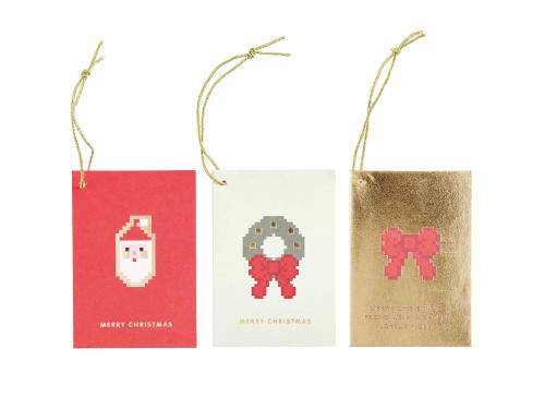 Gift tags Put a bow on it! Pixel - Rico Design - 6 pcs.