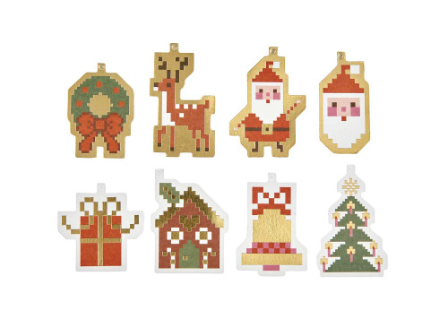 Zawieszki na prezenty Pixel Christmas Figurines - Rico Design - 8 szt.