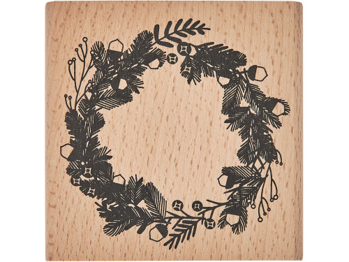 Wooden stamp Pine Tree Wreath - Rico Design - 7 x 7 cm