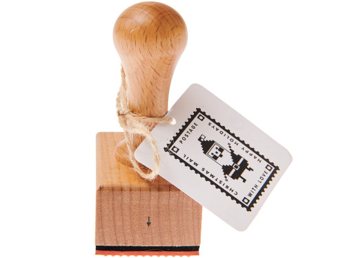 Stempel drewniany Znaczek pocztowy Mikołaj - Rico Design - 3,4 x 4,5 x 7 cm