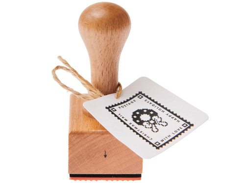 Stempel drewniany Znaczek pocztowy Wieniec - Rico Design - 3,4 x 4,5 x 7 cm