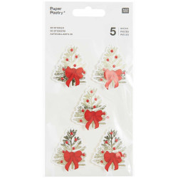 Stickers 3D Christmas Tree - Paper Poetry - 5 pcs.