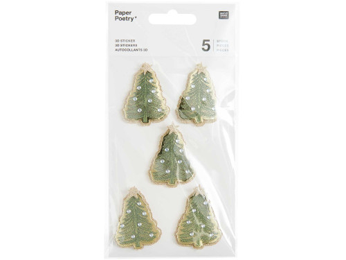 Stickers 3D Fir Trees - Paper Poetry - 5 pcs.