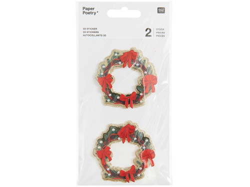 Stickers 3D Christmas Wreaths - Paper Poetry - 2 pcs.