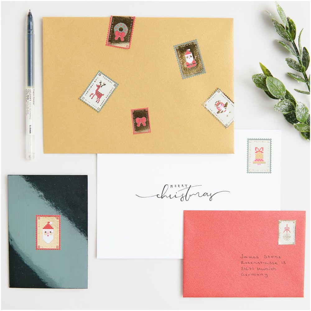 Paper stickers Christmas Mail - Paper Poetry - 39 pcs.