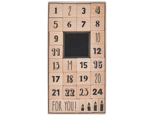 Set of wooden stamps Advent Calendar - Paper Poetry - 29 pcs.