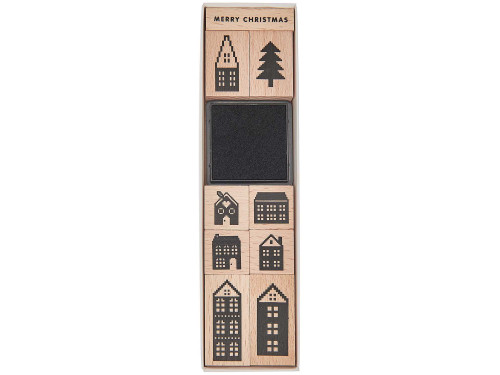 Set of wooden stamps Houses - Paper Poetry - 9 pcs.