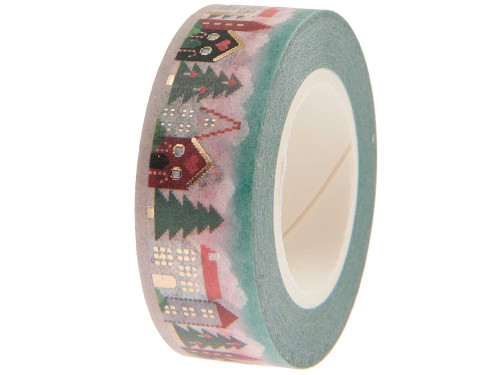 Taśma washi Świąteczne domki - Paper Poetry - 15 mm x 10 m