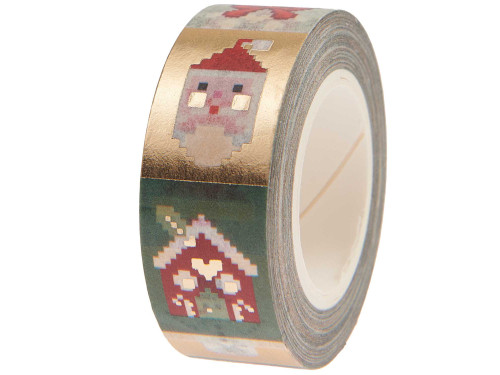 Taśma washi Świąteczne ikony Pixels - Paper Poetry - 15 mm x 10 m