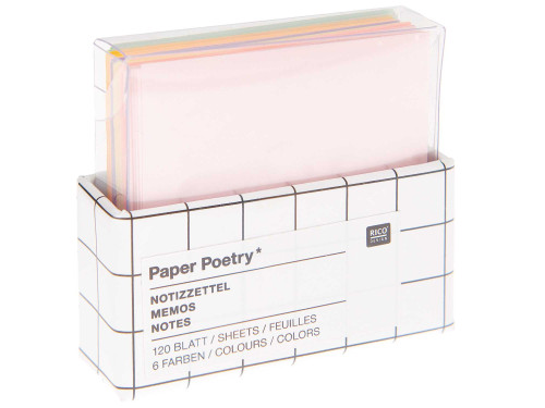 Memo Box - Paper Poetry - pastel, 5 x 5 cm, 120 pcs.