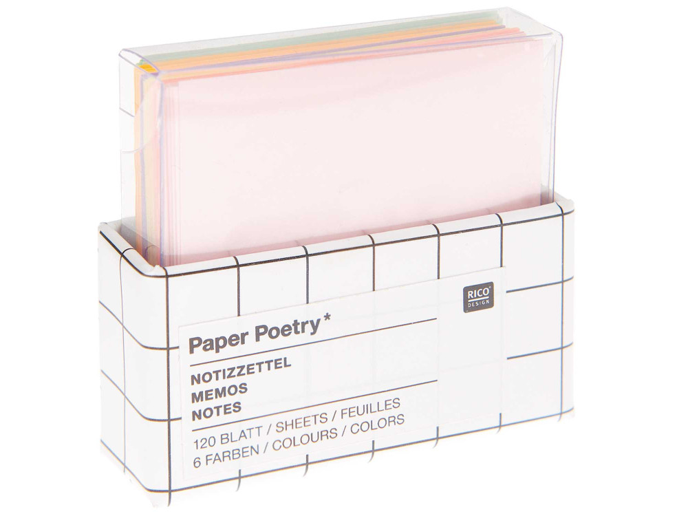 Karteczki Memo Box  - Paper Poetry - pastelowe, 5 x 5 cm, 120 szt.