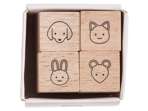 Zestaw stempli drewnianych Animals - Rico Design - 4 szt.