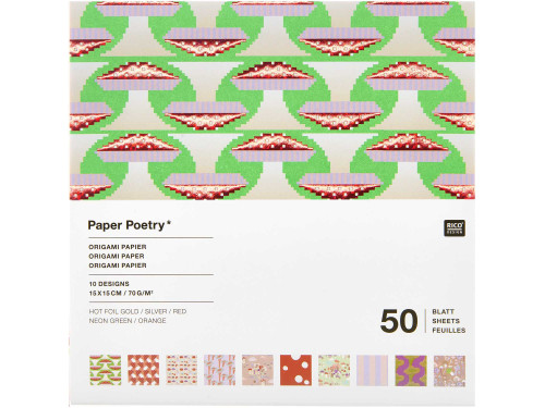 Papier origami Shrooom - Paper Poetry - 15 x 15 cm, 50 ark.