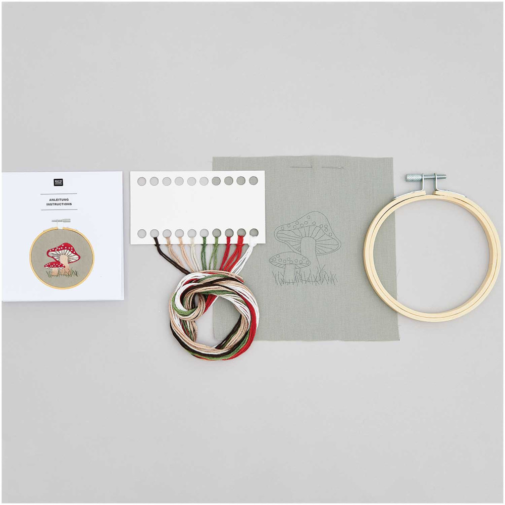 Embroidery Kit Small Mushroom - Rico Design