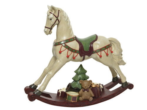 Christmas rocking horse decoration - 55,5 x 14 x 48 cm