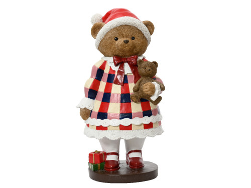 Christmas decoration Bear in a dress - 31 x 24,5 x 57,5 cm