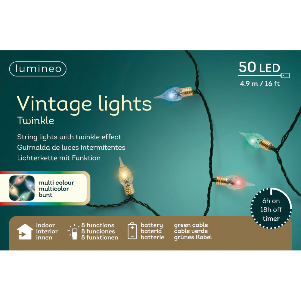 LED Vintage lights - multicolor light, 4,9 m