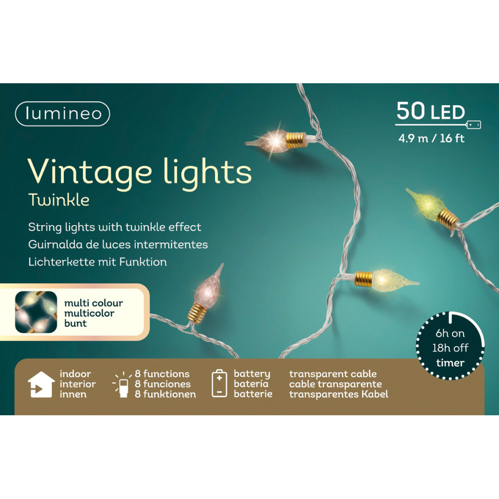 LED Vintage lights - multicolor light, 4,9 m