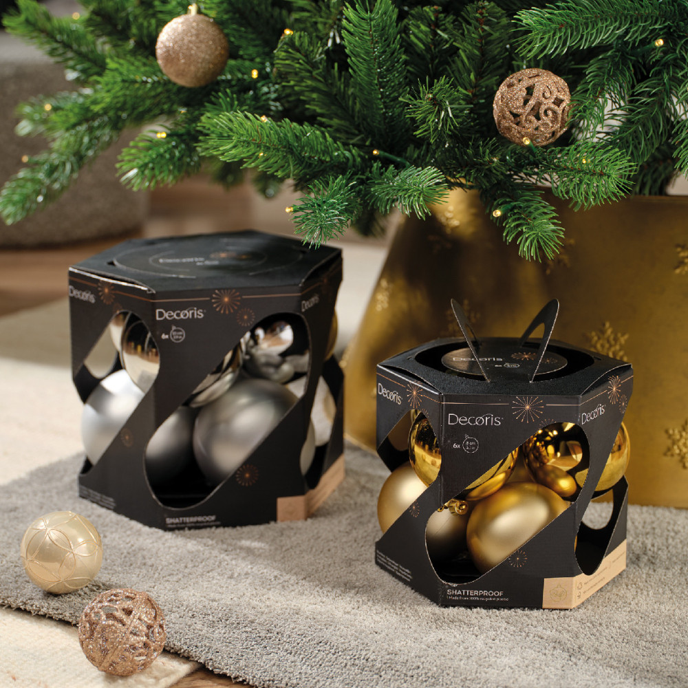 Bombki choinkowe nietłukące - różowe, 8 cm, 6 szt.