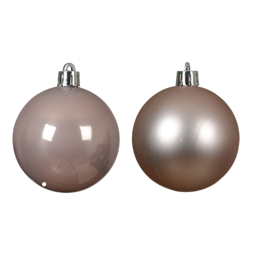 Shatterproof baubles - pink, 8 cm, 6 pcs.