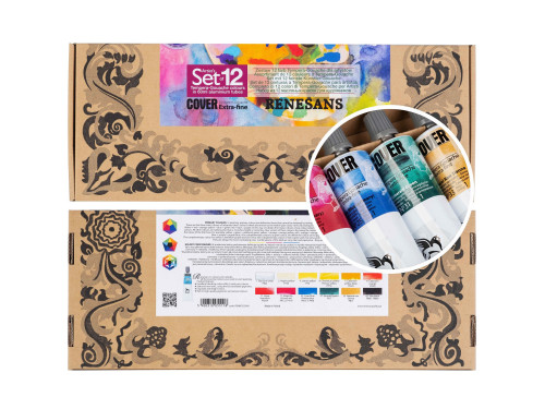 Zestaw farb Tempera Cover - Renesans - 12 kolorów x 60 ml