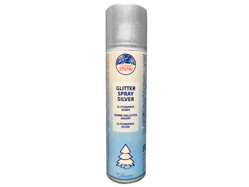 Glitter spray paint - silver, 100 ml