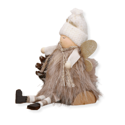 Christmas decoration Angel - brown, 8 x 13 cm