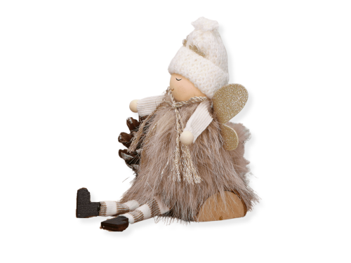 Christmas decoration Angel - brown, 8 x 13 cm