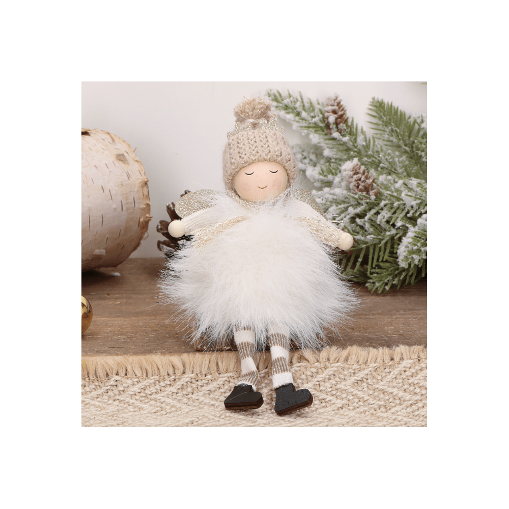Christmas decoration Angel - white, 8 x 13 cm