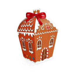 Christmas paper gift box Gingerbread house - 5,5 x 14 cm, 6 pcs.